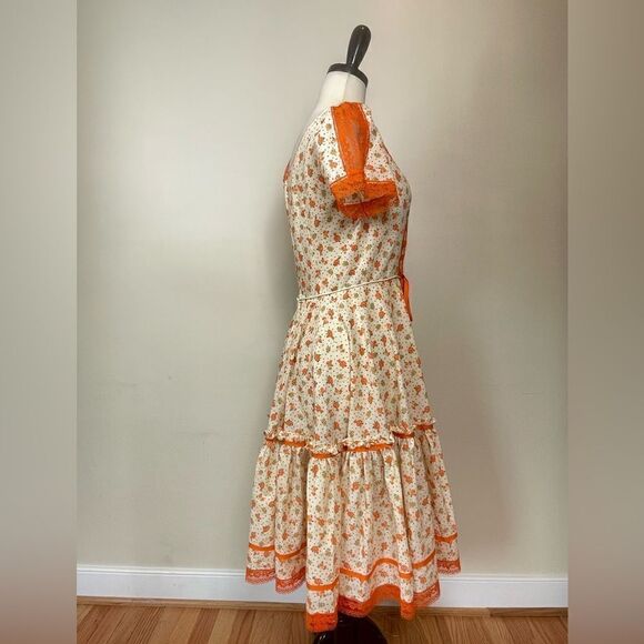 La Verna Conrad Vintage 70s Prairie Cotton Dress - Picture 3 of 5